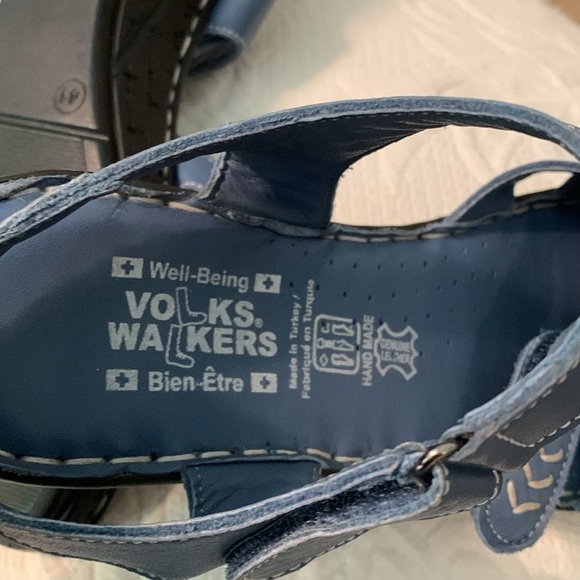 Blue Leather Sandals 41/10 - Picture 6 of 9